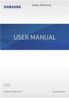 Samsung Galaxy Tab S6 Lite manual. Tablet Instructions.